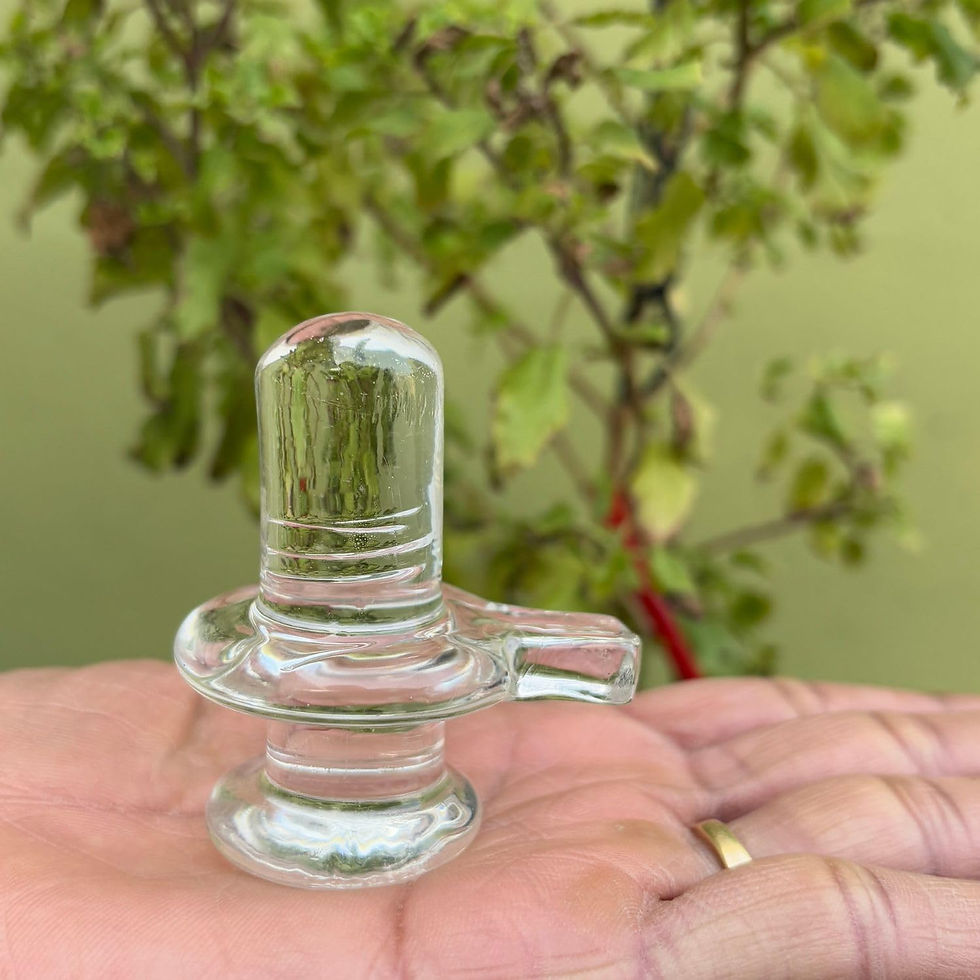 Thumbnail: Salvus APP SOLUTIONS Crystal made Shivling Idol Statue for Pooja/Temple/Home