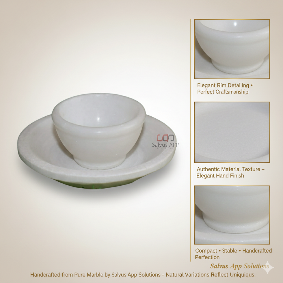 Thumbnail: Salvus APP SOLUTIONS White Marble Plate, Bowl (Plate 3 Inch, Bowl 1.5 Inch)