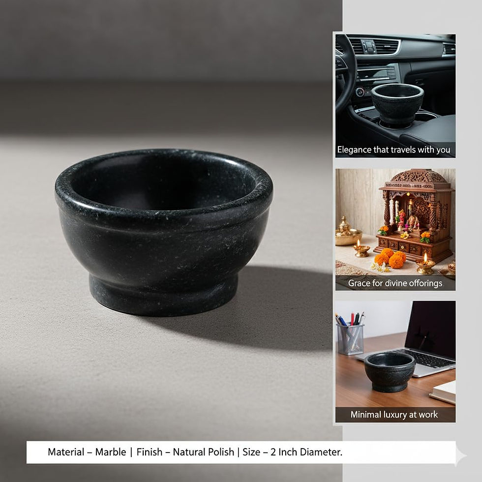 Thumbnail: Marble Small Bowl for Pooja, Set of 2 (Black, 2 INCH)