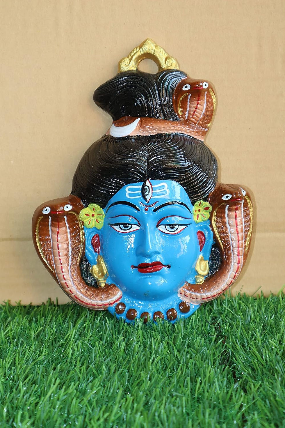 Thumbnail: Salvus APP SOLUTIONS Lord Shiva Face Door Wall Hanging Shankar (Blue_8x4 IINCH)