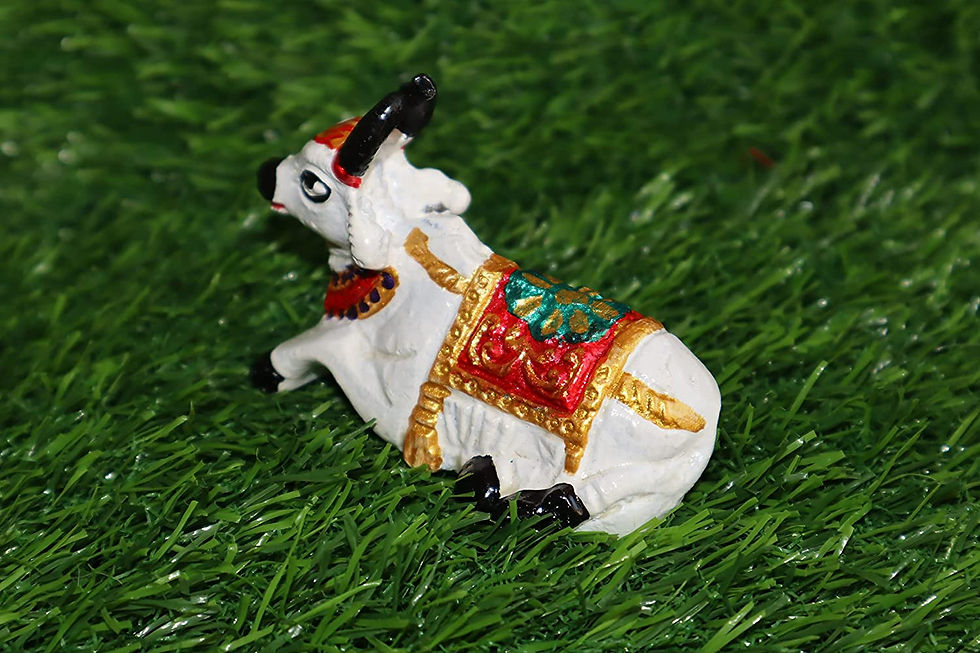Thumbnail: Salvus App SOLUTIONS Beautifully Metal Nandi Murti/Statue (2.2 x 3 Inch_White)