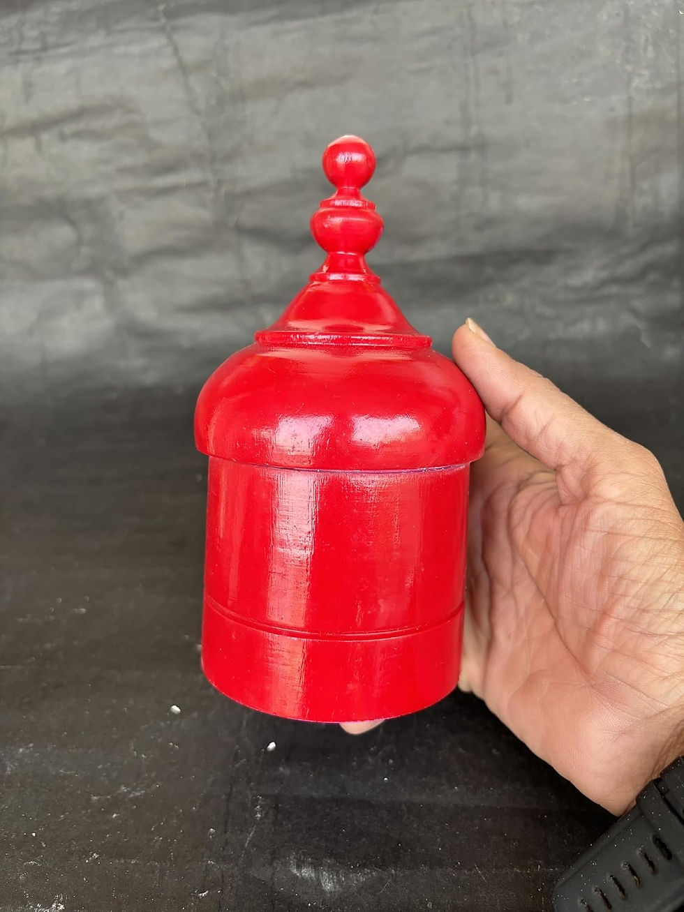 Thumbnail: Salvus APP SOLUTIONS Wooden Sindoor Box, 7 Inch, Multicolour