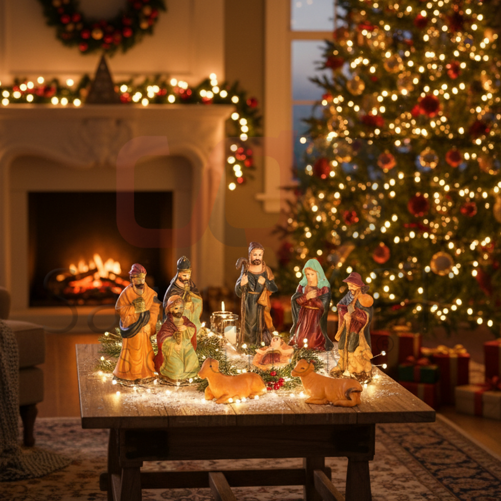 Thumbnail: Salvus APP SOLUTIONS 9 pcs Resin Nativity Set, Perfect for Christmas, Gifting