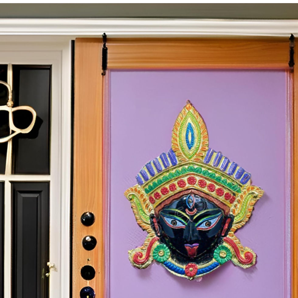 Thumbnail: Salvus APP SOLUTIONS Metal Durga Face Wall Hanging (Black_Multicolor_5.5x7 in)