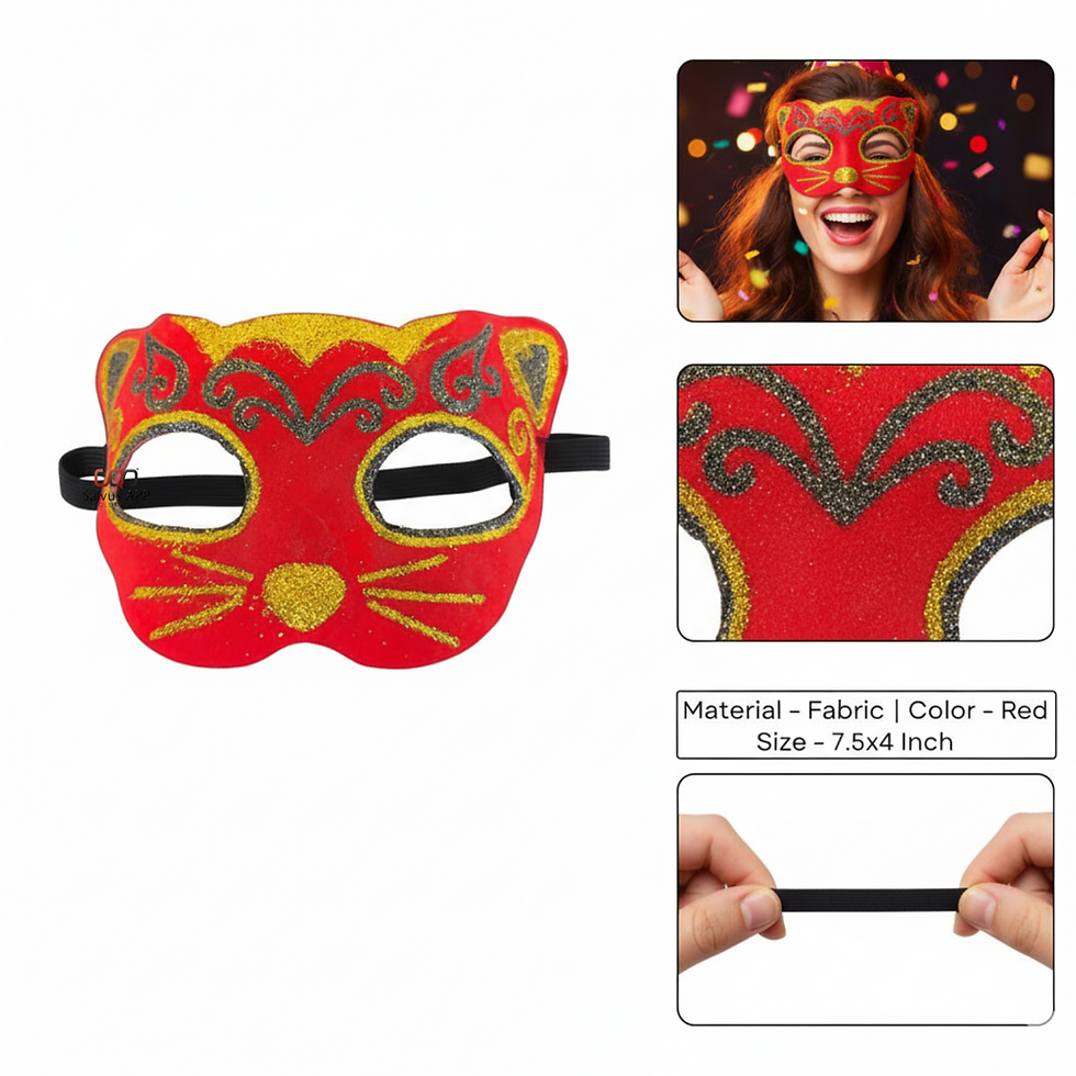 Thumbnail: Salvus APP SOLUTIONS Masquerade Face Mask for Holi and Party - (Red_7x5 Inch)