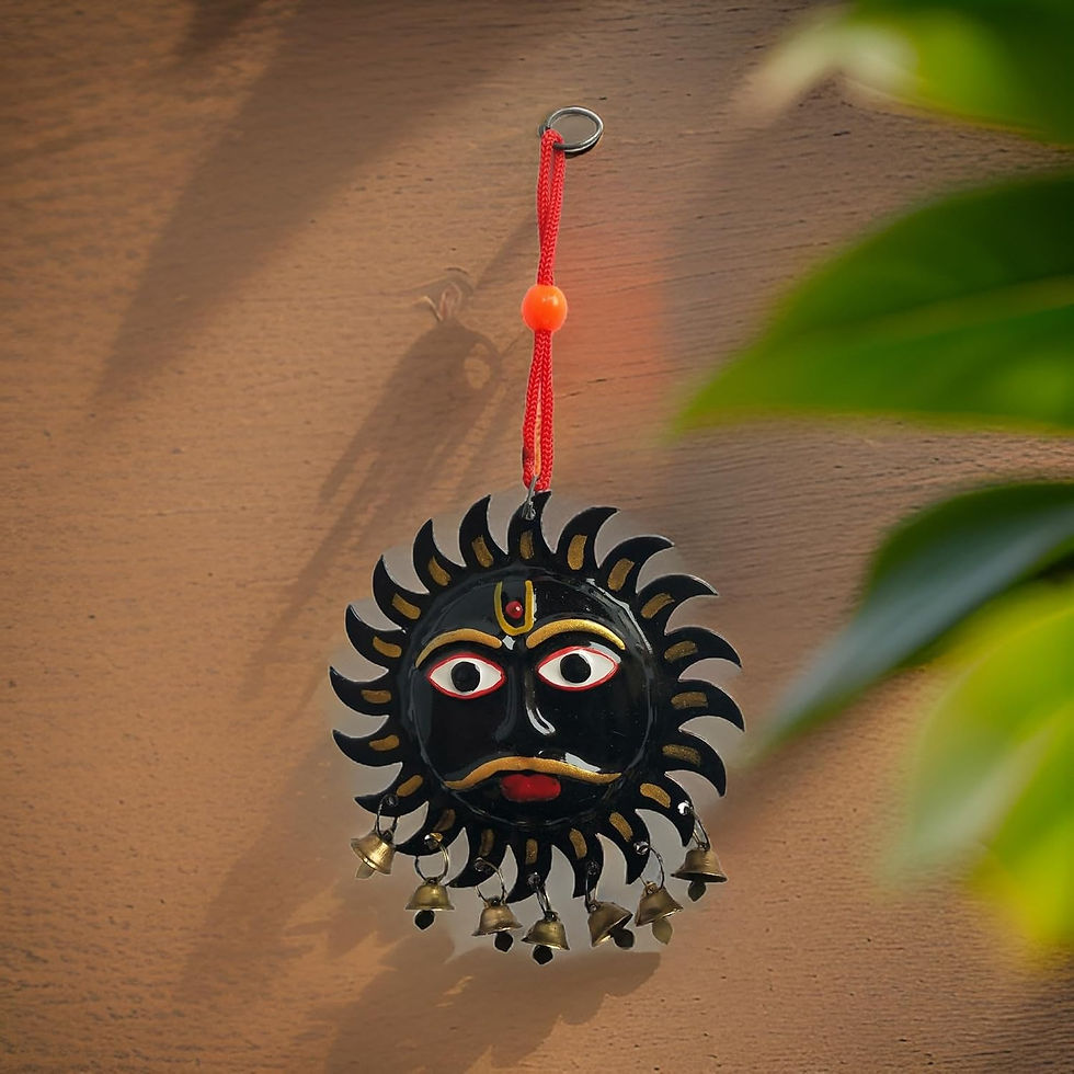 Thumbnail: Salvus APP SOLUTIONS Metal Sun Wall Hanging for Home Decor (Black_3x6 inch)