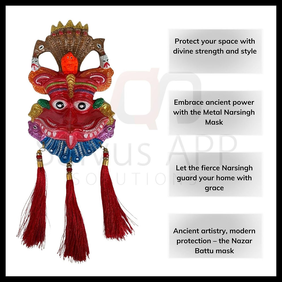 Thumbnail: Salvus APP SOLUTIONS Narsingh Kirtimukha Wall Hanging Set of 2(Red_3.5x6 Inch)