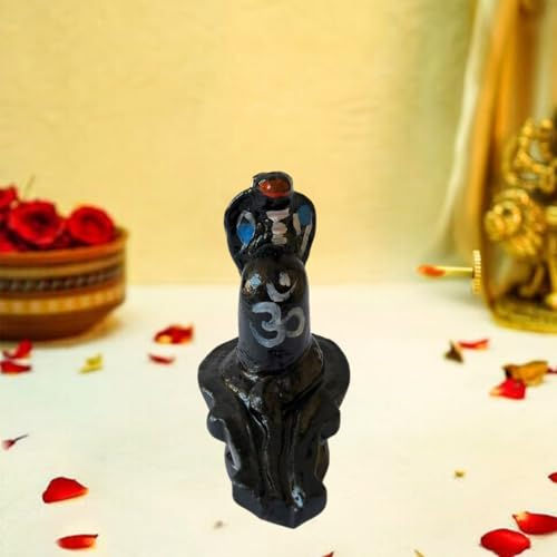 Salvus App SOLUTIONS Black Cement Dust Shiva Pindi with Nag Dev,(3x2.5 Inch)