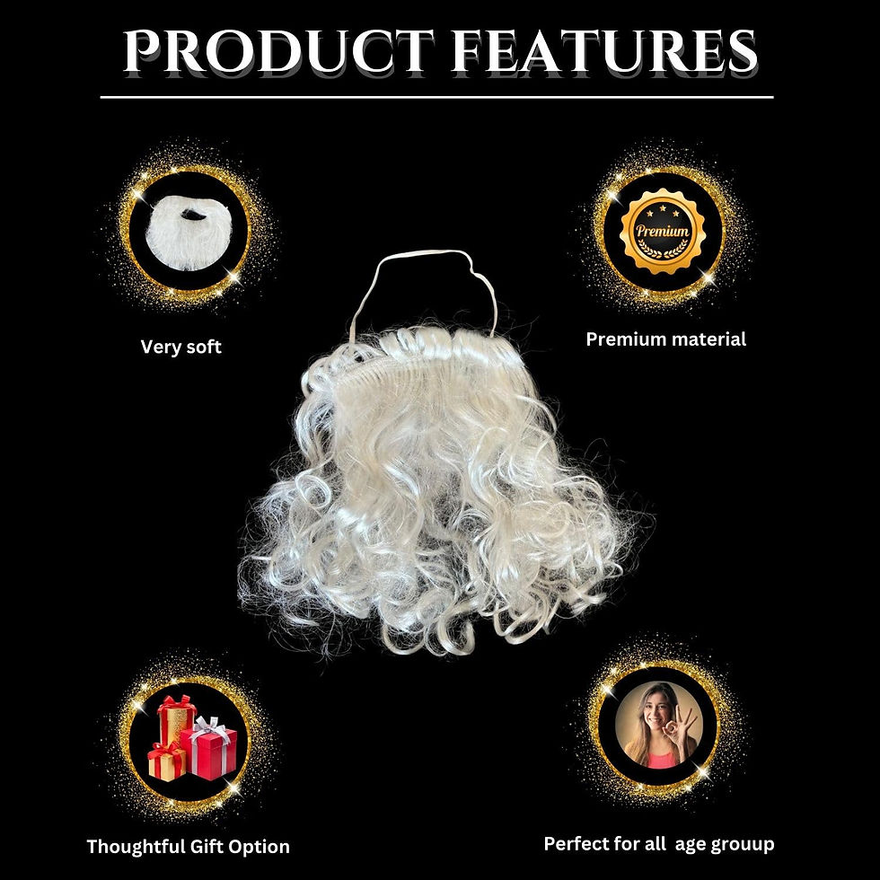 Thumbnail: Salvus APP SOLUTIONS Santa Claus Beard/Moustache Set, Set of 1 (White_6x6 Inch)