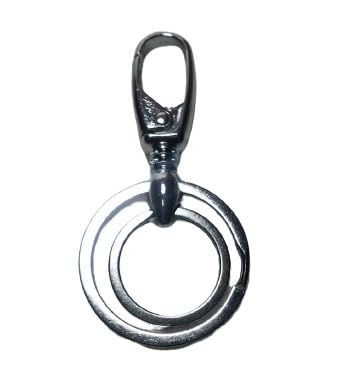 Thumbnail: Salvus APP SOLUTIONS Metal Double Ring Hook Keyrings, 2-Pcs (Silver_3 inches)