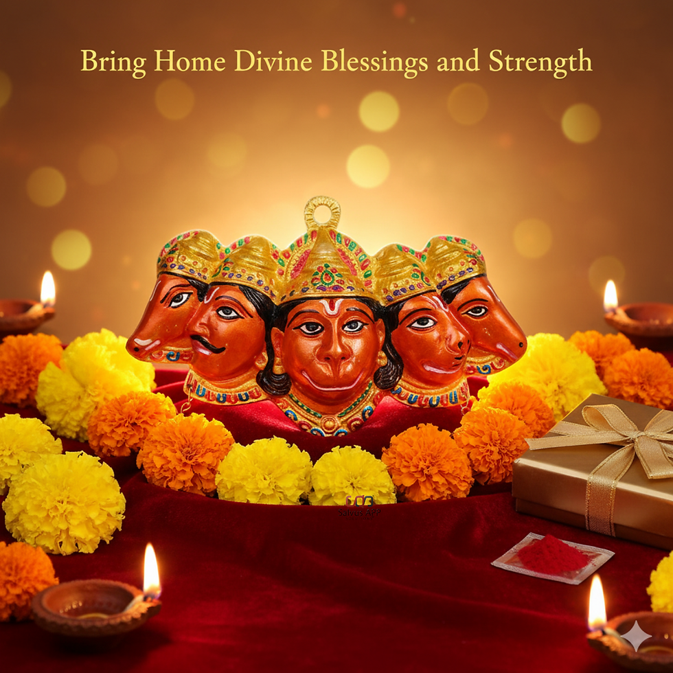 Thumbnail: Panchmukhi Hanuman Ji Face Wall Hanging (Orange_7x8 Inch)