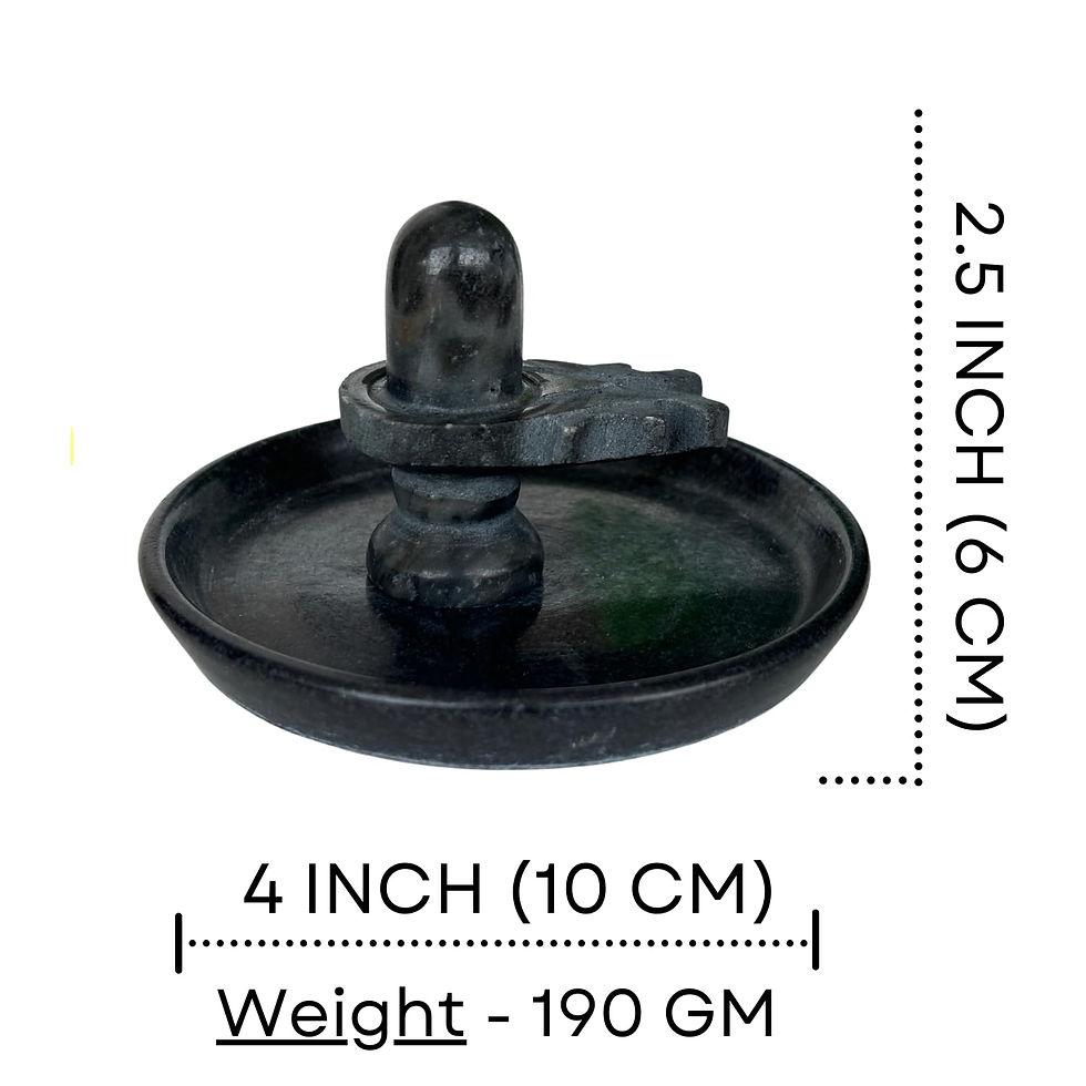 Thumbnail: Salvus APP SOLUTIONS Marble Shivling with Plate for Jalabhishek (Black)