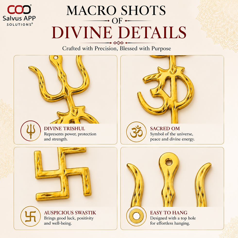 Thumbnail: Om Trishul Swastik Trishakti Yantra (6 in_Golden) [2 Pc]