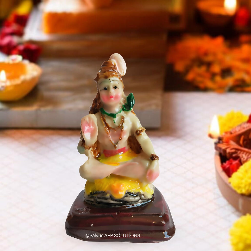 Thumbnail: Salvus APP SOLUTIONS Marble Dust Lord Shiva/Shankar Ji for Pooja, Temple (Multi)