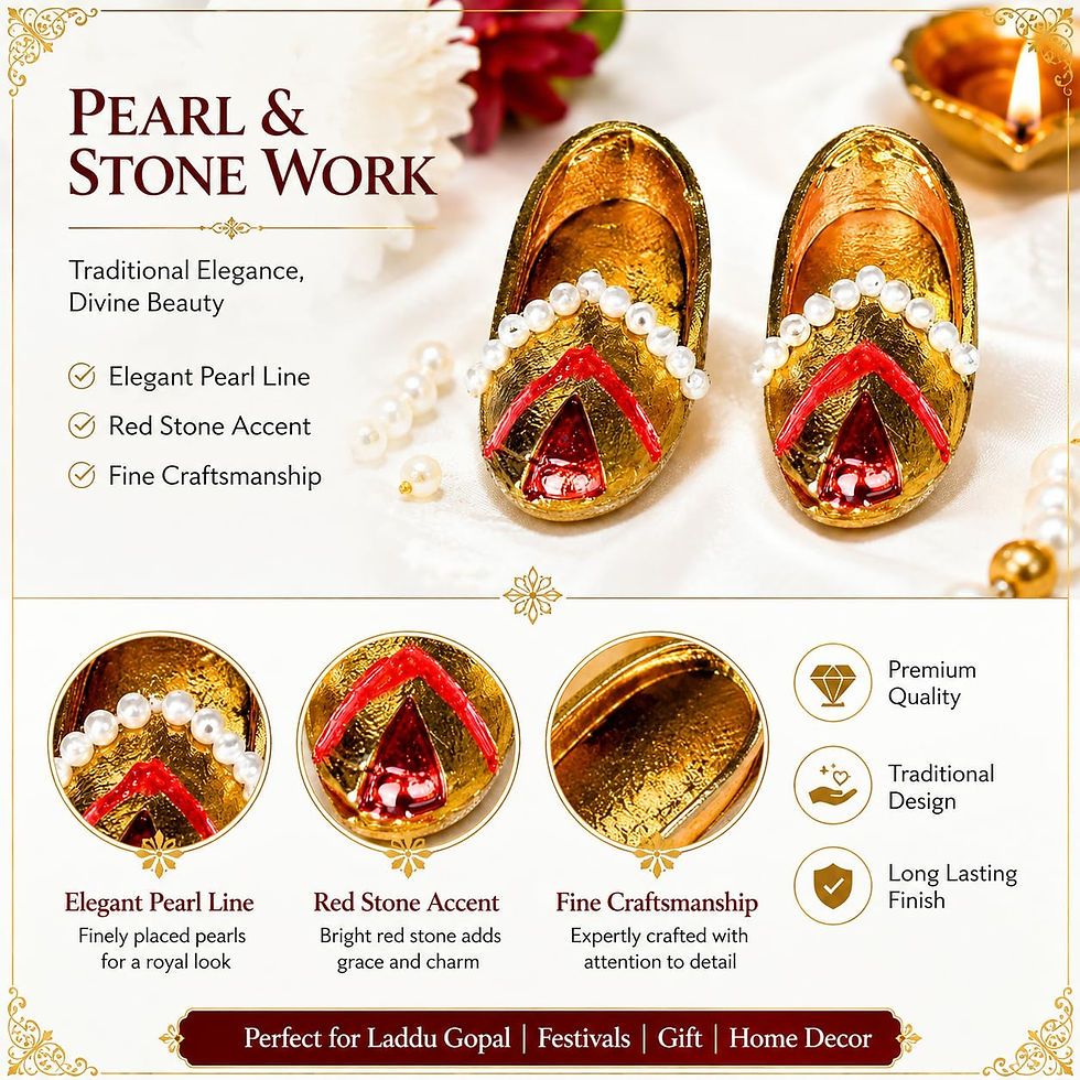 Thumbnail: Multicolor Stone Worked Laddu Gopal Miniature Mojadi