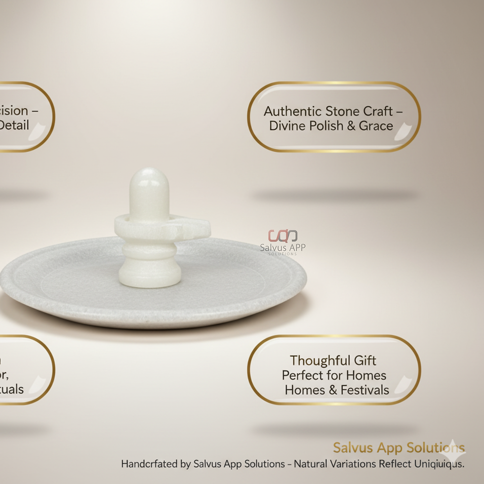 Thumbnail: Marble Shivling with Marble Plate for Jalabhishek (White)