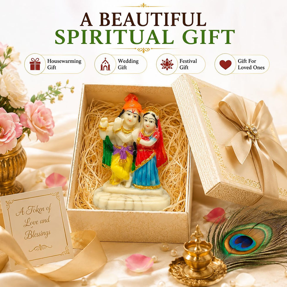 Thumbnail: Ceramic Radha Krishna Murti/Statue for Pooja