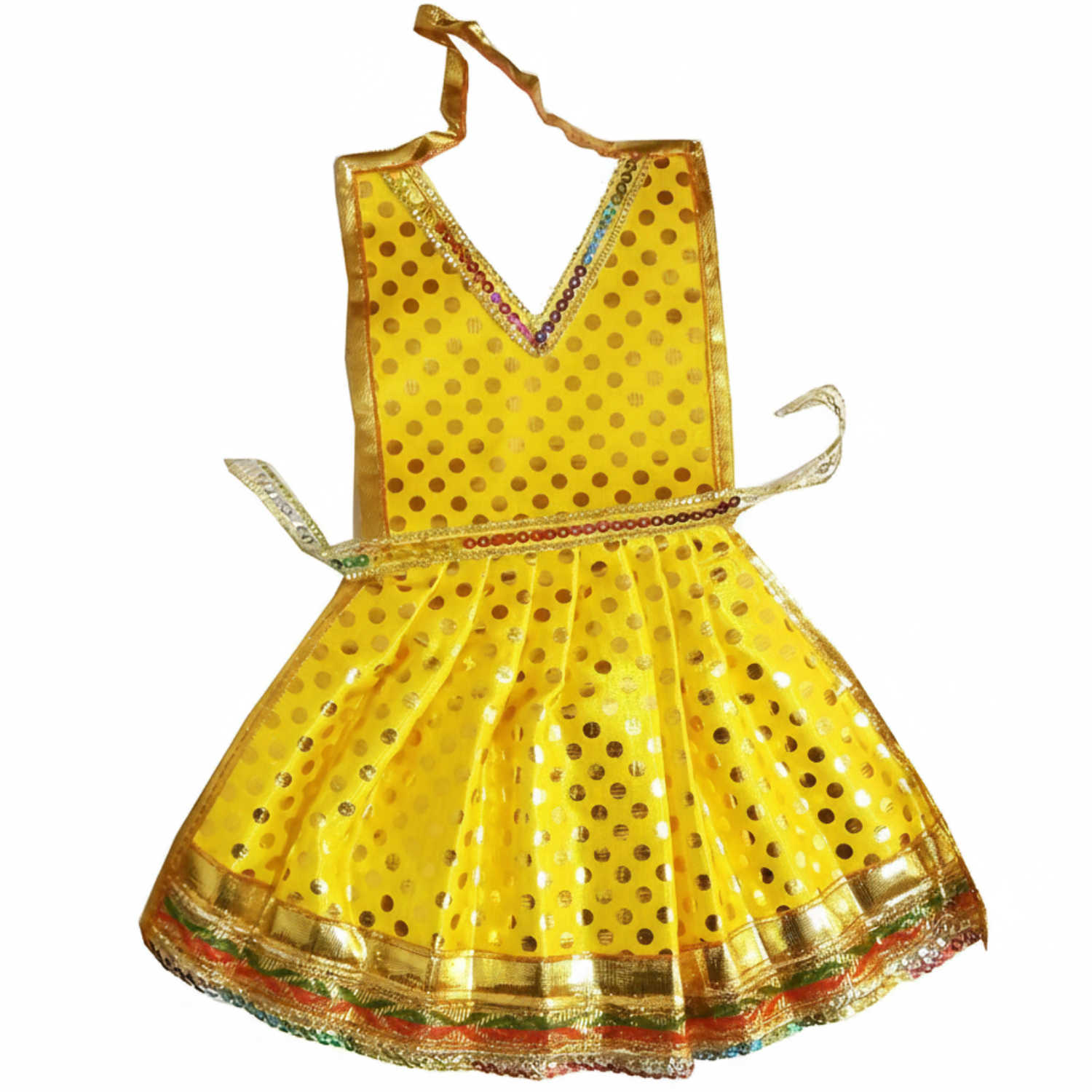 Salvus APP SOLUTIONS Fabric Dress/Vastra for Devi Maa/Durga Maa (Yellow_15 Inch)