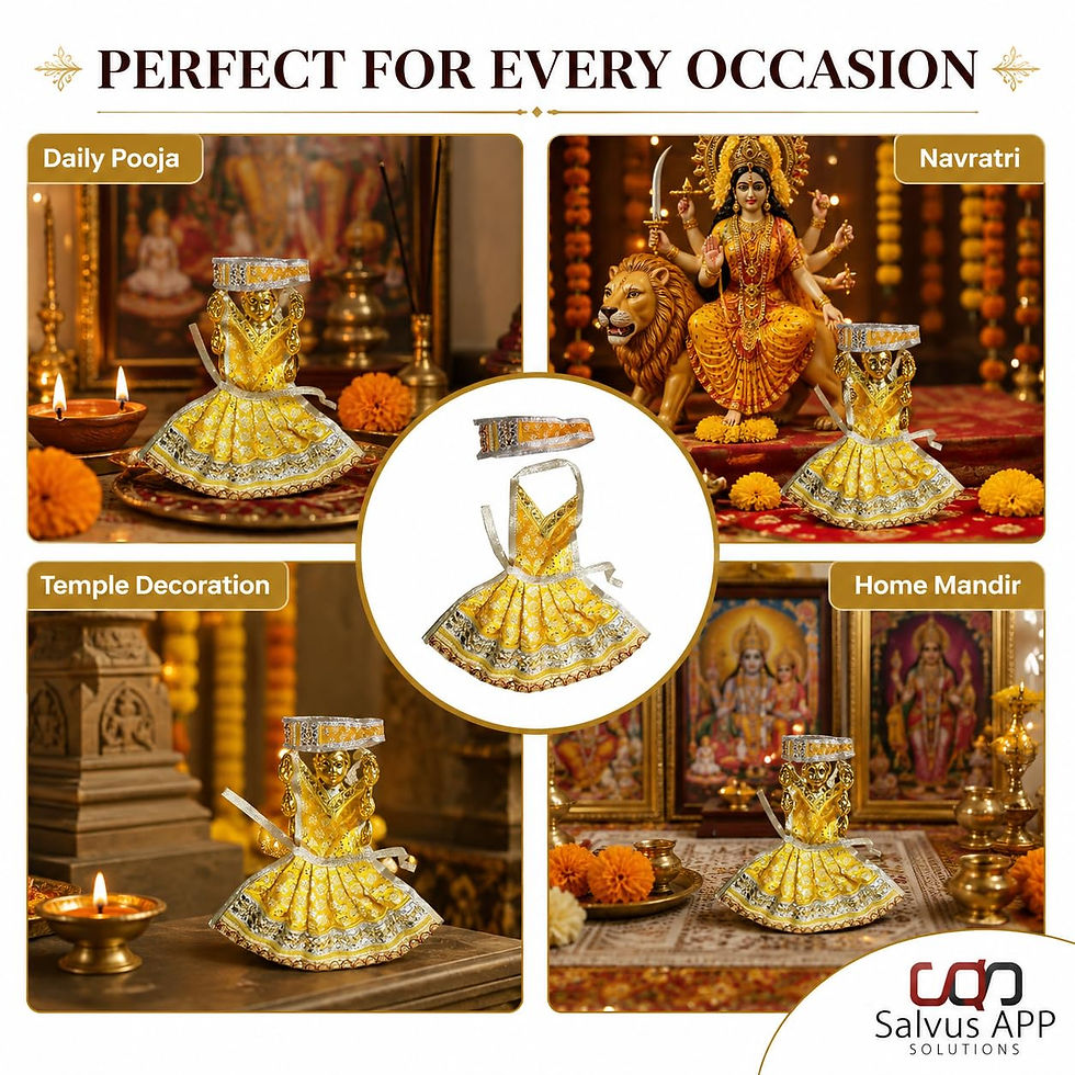Thumbnail: Beautifully Devi Vastra 8-inches Durga Mata Dress (Yellow)