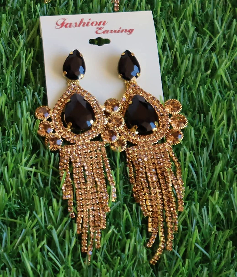 Thumbnail: Salvus APP SOLUTIONS Multicolor Diamond Long Tassel Chain Earrings (1 PC_4 inch)