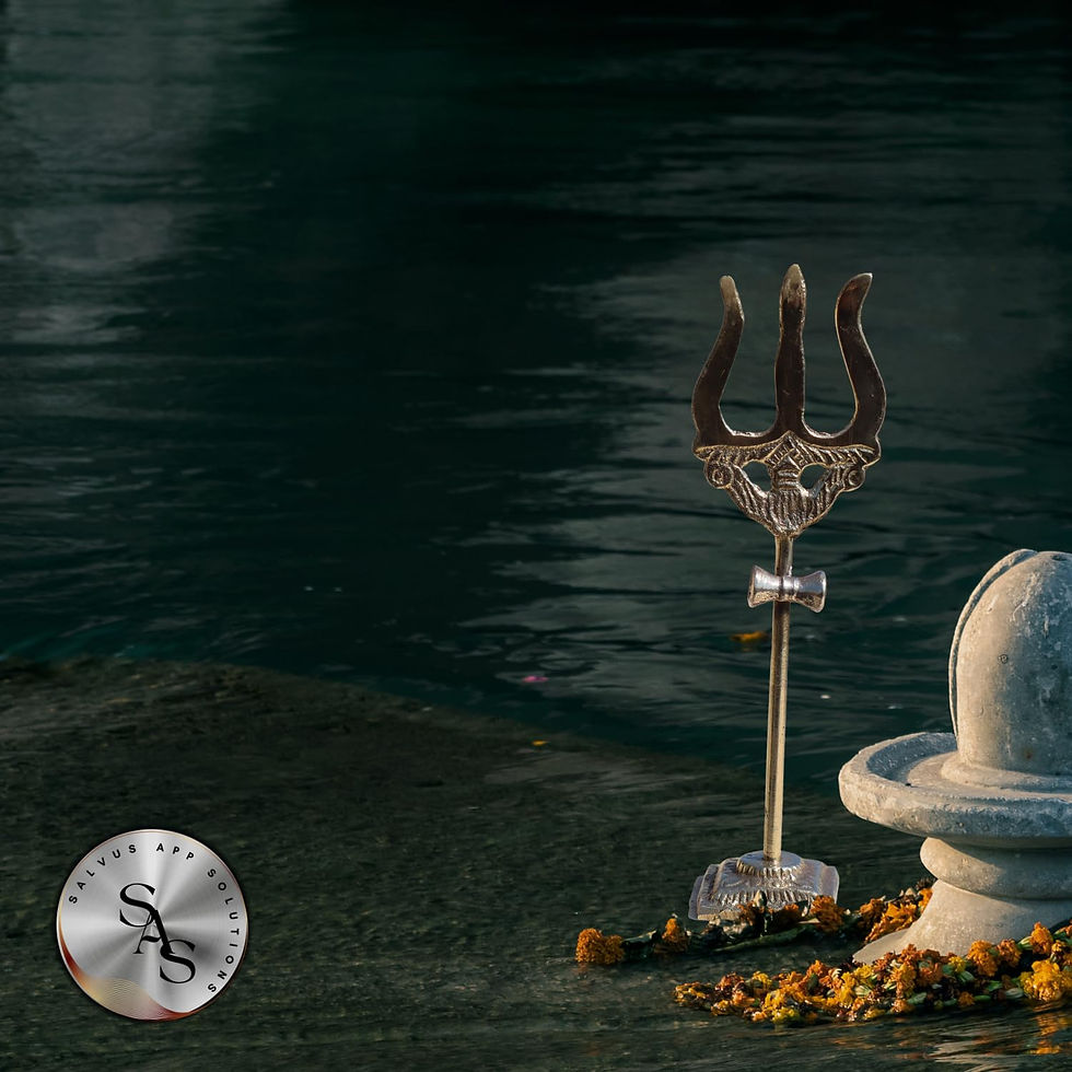 Thumbnail: Salvus APP SOLUTIONS Brass Trishul with Stand Brass Statue 5.6 Inch -1 Pc