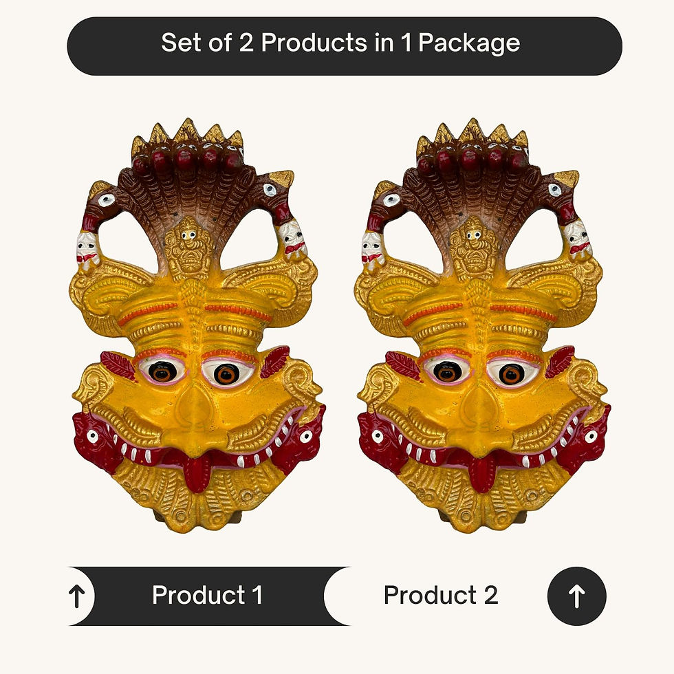 Thumbnail: Salvus APP SOLUTIONS Metal Narsingh Kirtimukha Wall Hanging (Yellow_ 4x4.5 Inch)