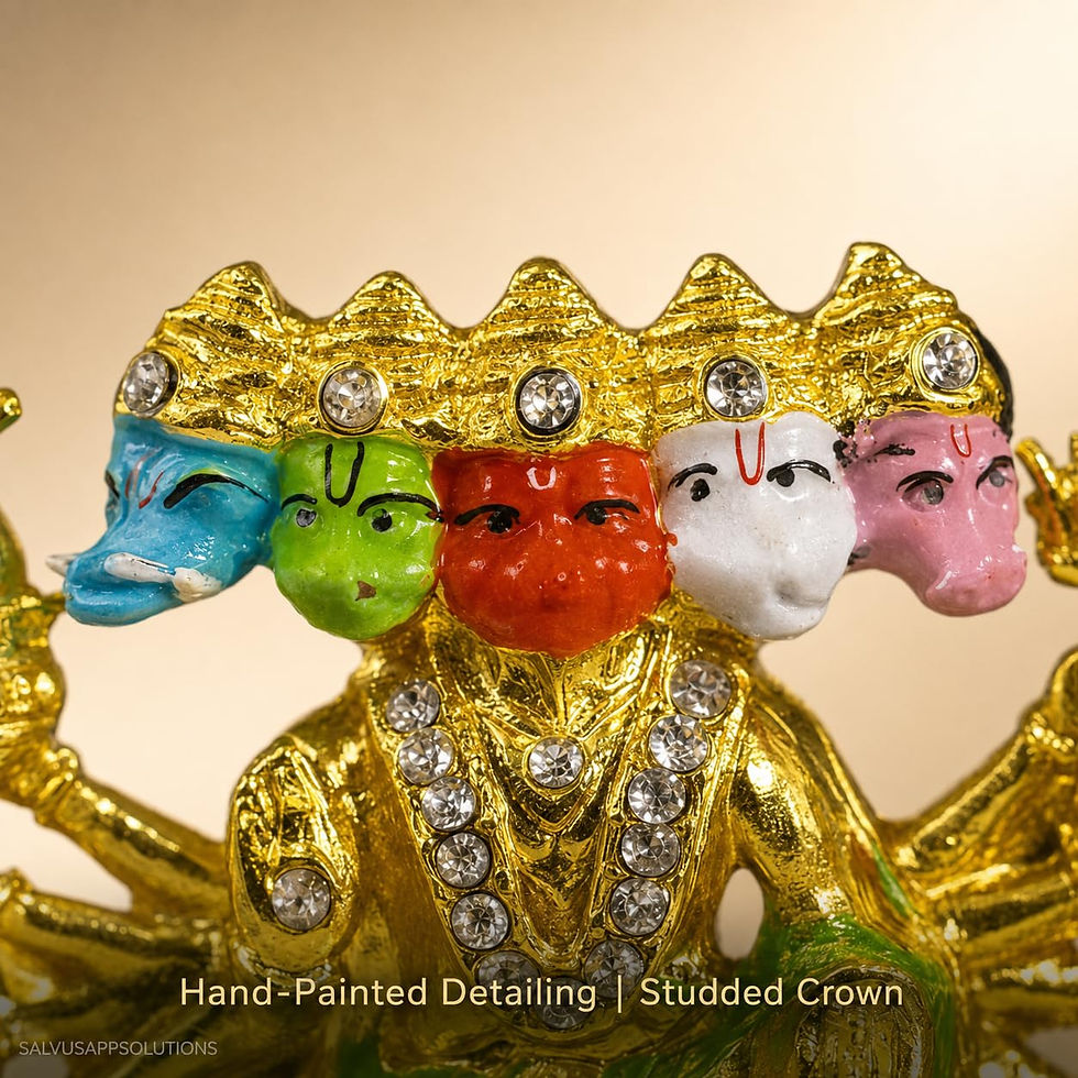 Thumbnail: Panchmukhi Metal Hanuman Statue for Car Dashboard,Home