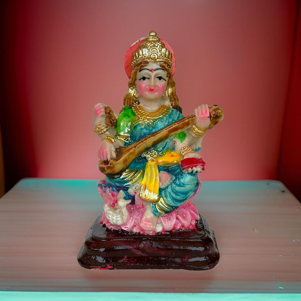 Thumbnail: Salvus APP SOLUTIONS Handmade Marble Dust God Maa Saraswati Statue (2.2x3.7 In)