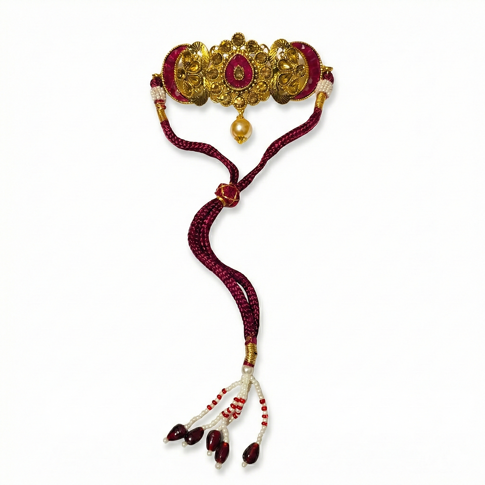 Thumbnail: Gold Plated Bajubandh/Armlet String (Multicolor)