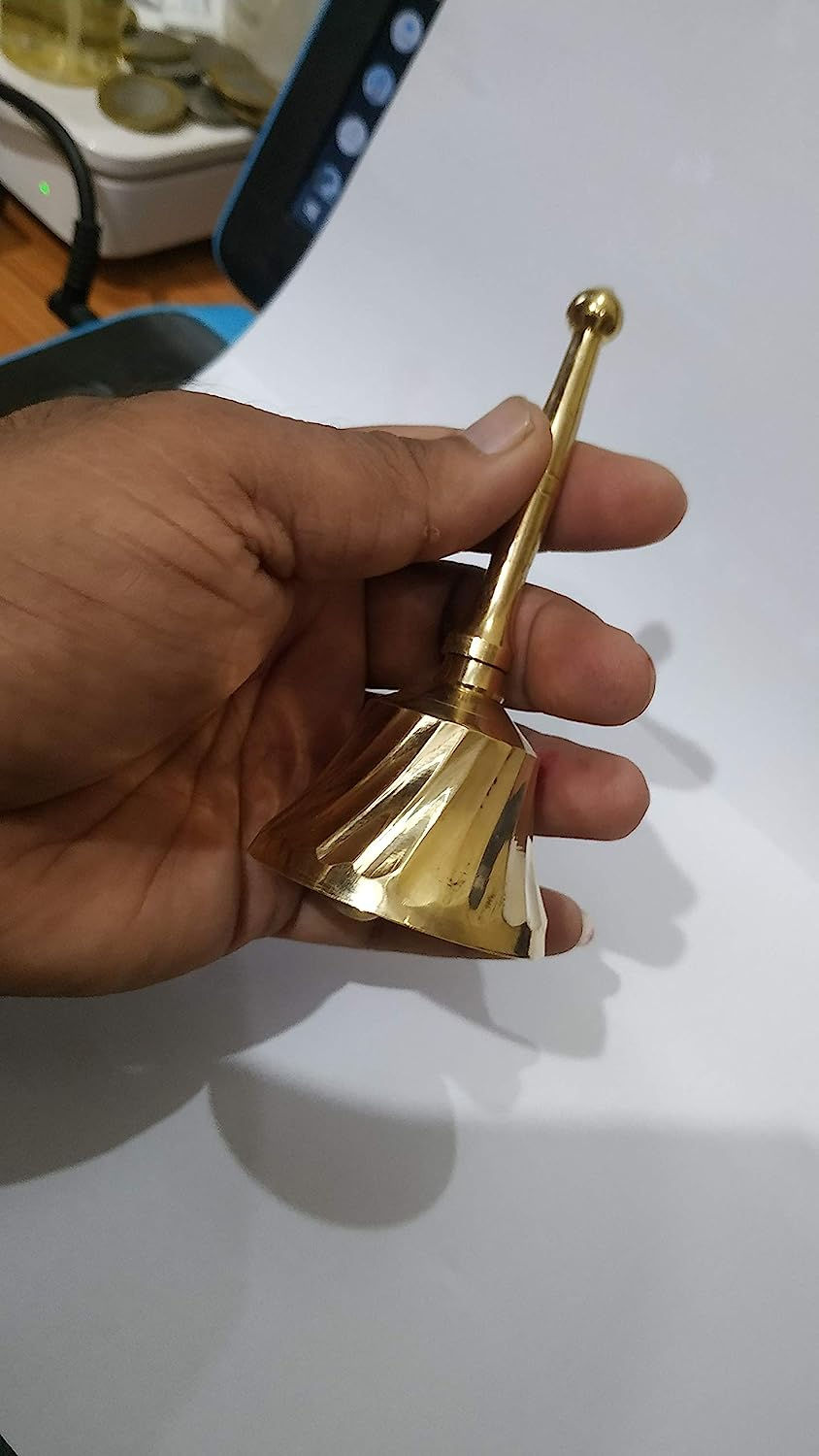 Thumbnail: Salvus APP SOLUTIONS Beautiful Brass Pooja Garud Ghanti - 5.5 Inch (Pack of 1)