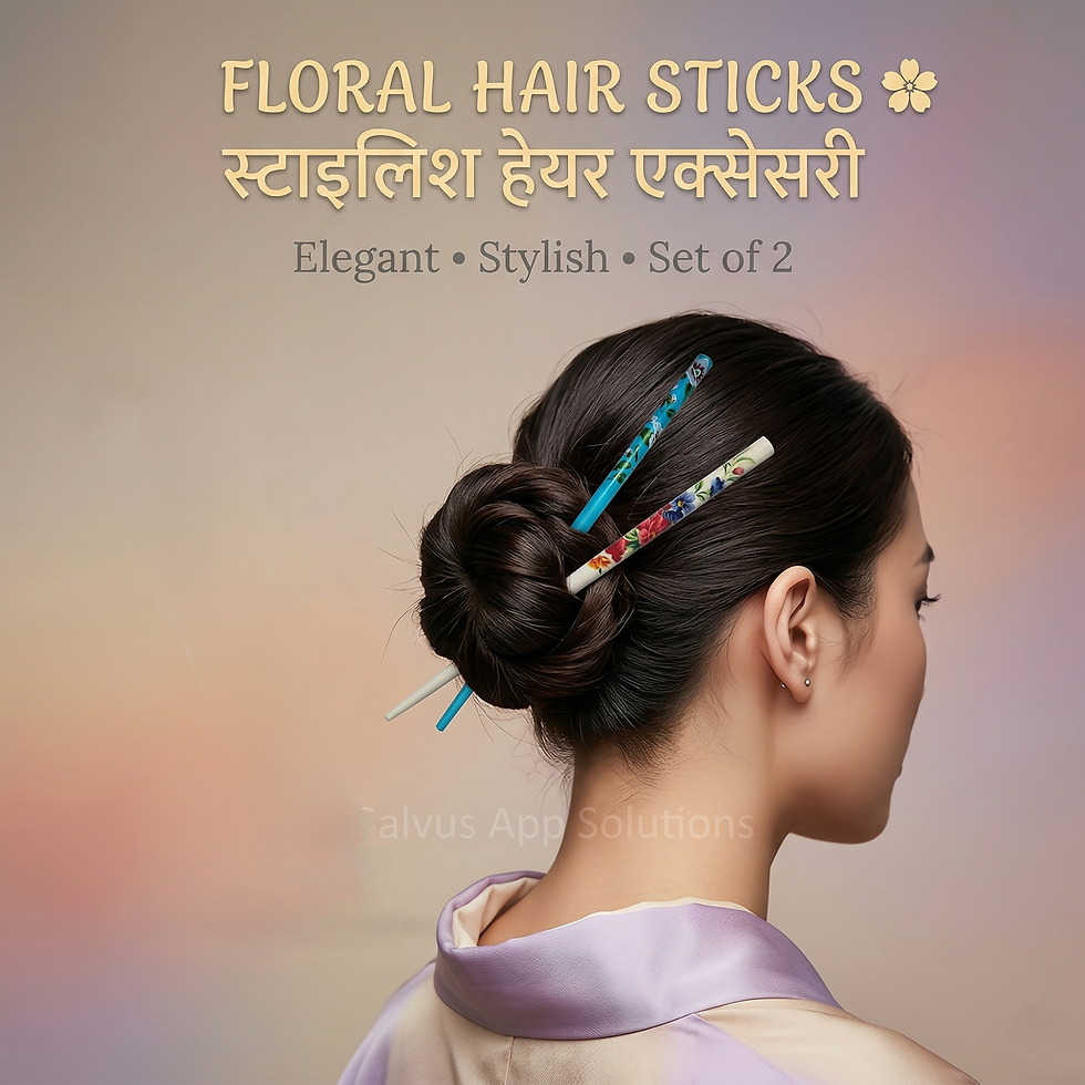 Thumbnail: Salvus App SOLUTIONS Wooden Handmade Stylish White and Purple Juda Pin/Hair Stic