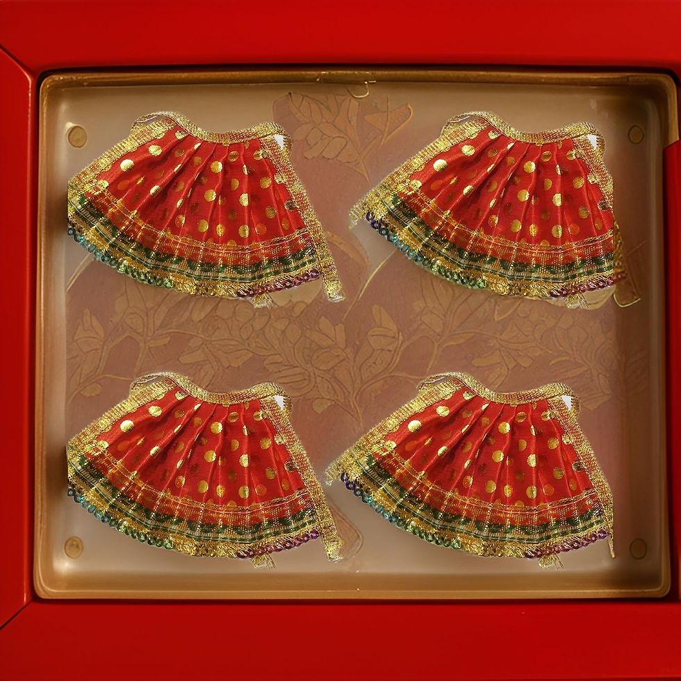 Thumbnail: Salvus APP SOLUTIONS Fabric Devi Mata Dress, Set of 3 (Red_3x5 Inch)