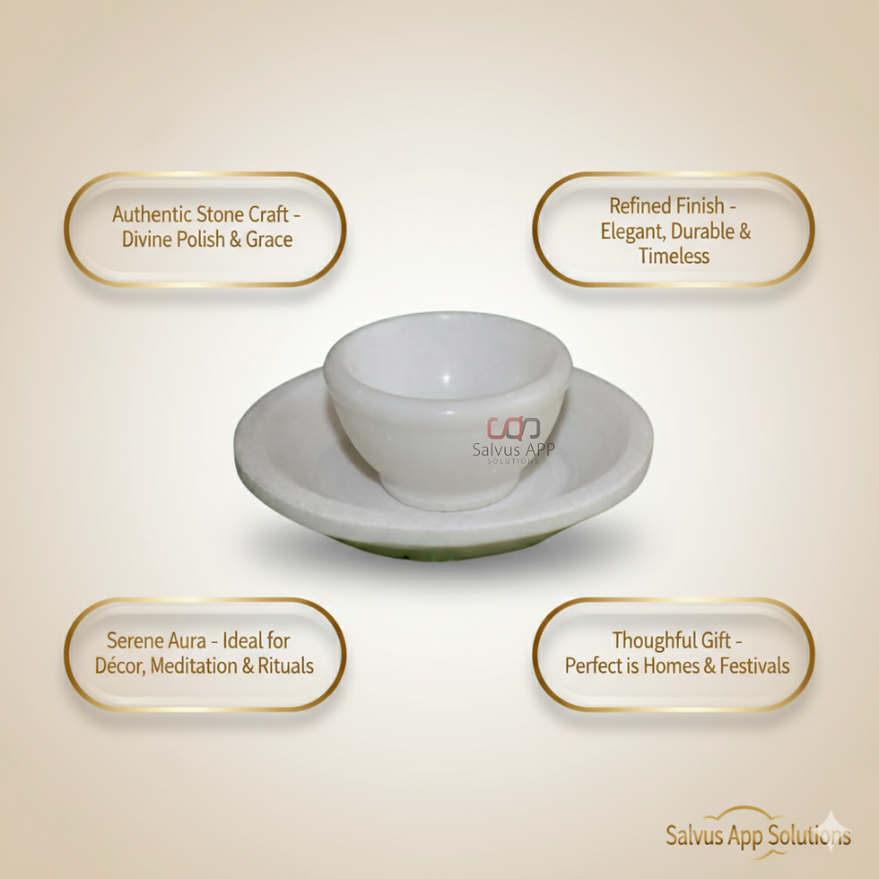 Thumbnail: Salvus APP SOLUTIONS White Marble Plate, Bowl (Plate 3 Inch, Bowl 1.5 Inch)