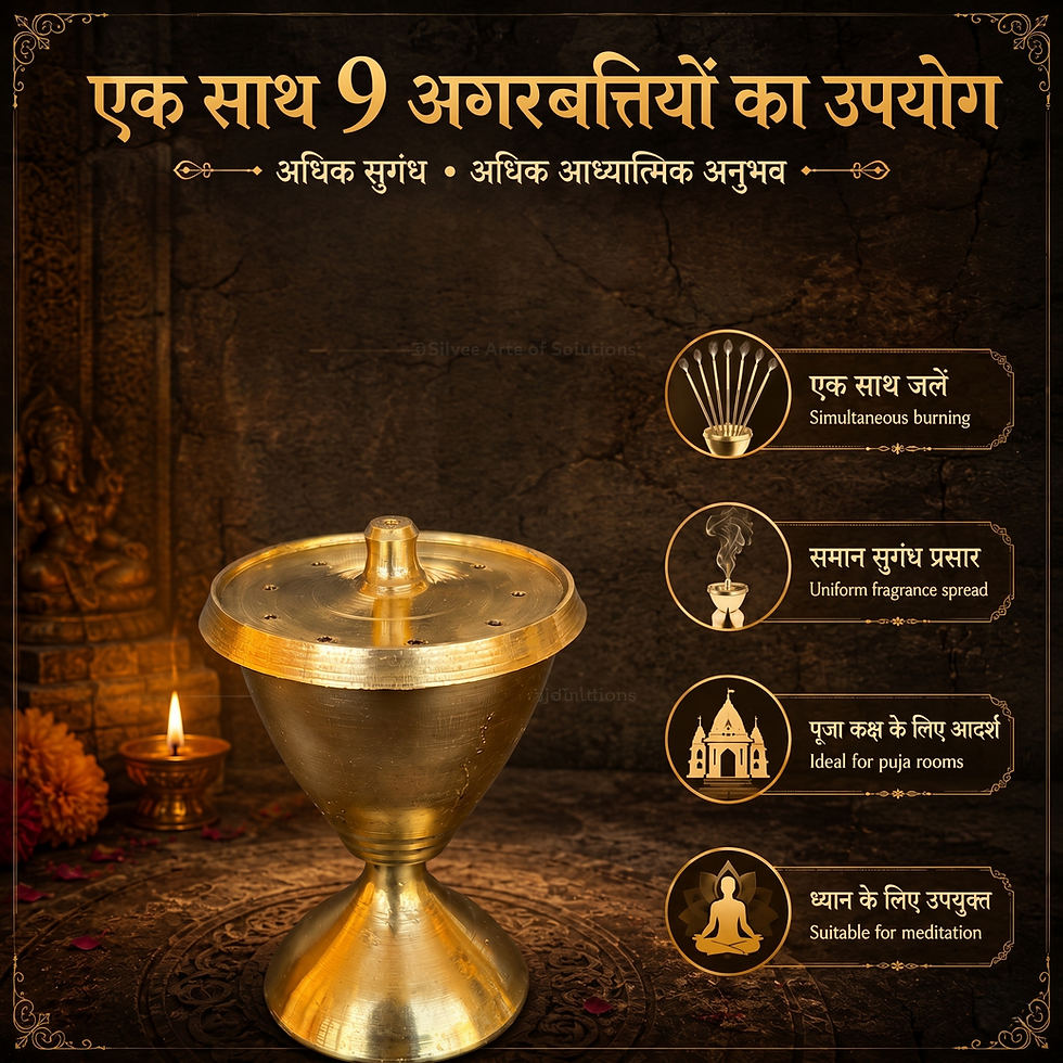 Thumbnail: Salvus APP SOLUTIONS Pure Brass Damru Incense Stick Holder – (2x2.7 Inch_Golden)