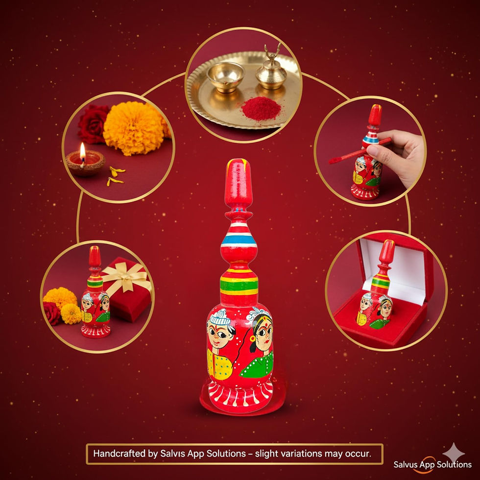 Thumbnail: Sindoor Dani Long Printed Kumkum Dani