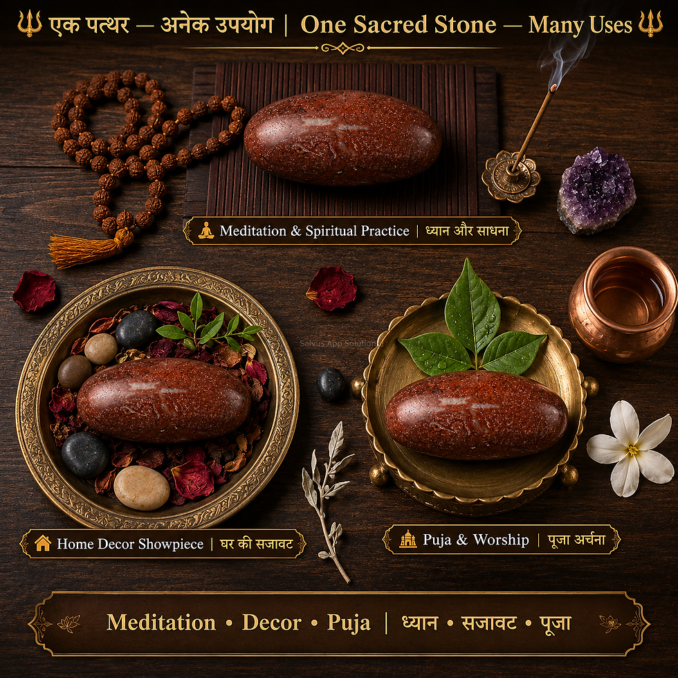 Thumbnail: Salvus APP SOLUTIONS Original Natural Narmadeshwar Shivling Stone (2.5 inches)