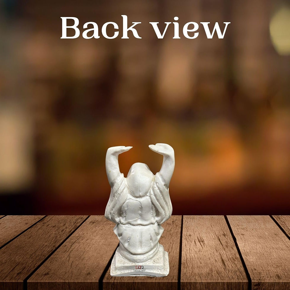 Thumbnail: Salvus APP SOLUTIONS Marble Dust Feng Shui Laughing Buddha Statue (White & Gold)