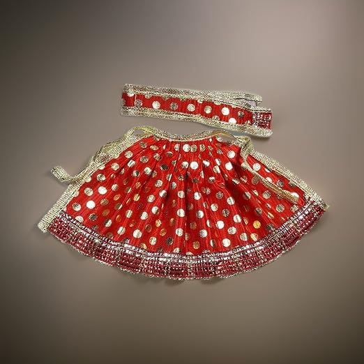 Thumbnail: Salvus App SOLUTIONS Fabric Golden Red Devi MATA Dress/Poshak (15x10 cm)