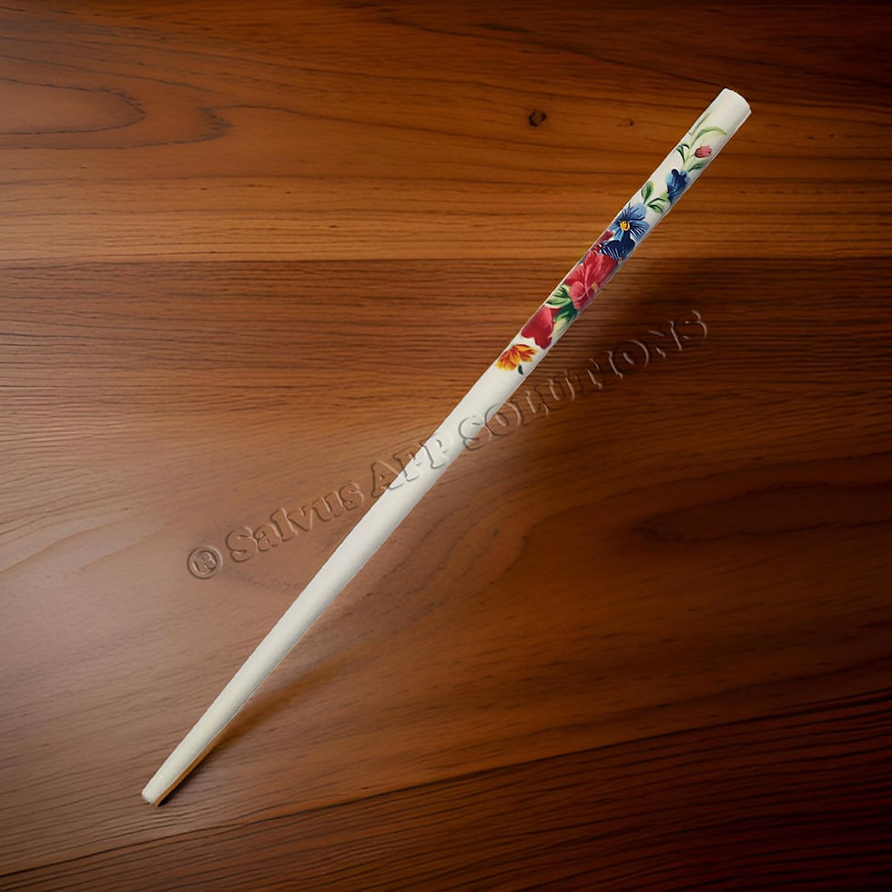 Thumbnail: Salvus App SOLUTIONS Wooden Handmade Stylish White Hair Stick/Juda Pin