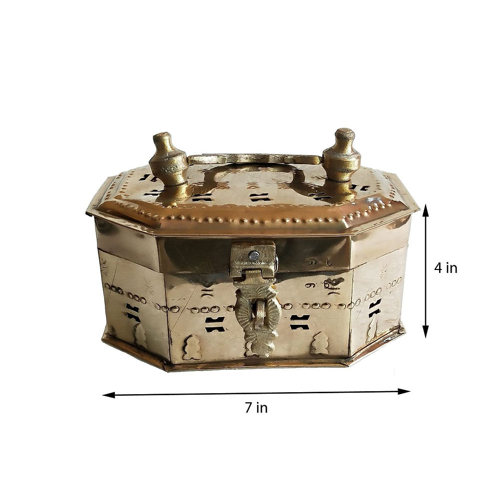 Thumbnail: Salvus APP SOLUTIONS Antique Brass Octagonal Shape Vintage Pan Dani (4x4x7 inch)
