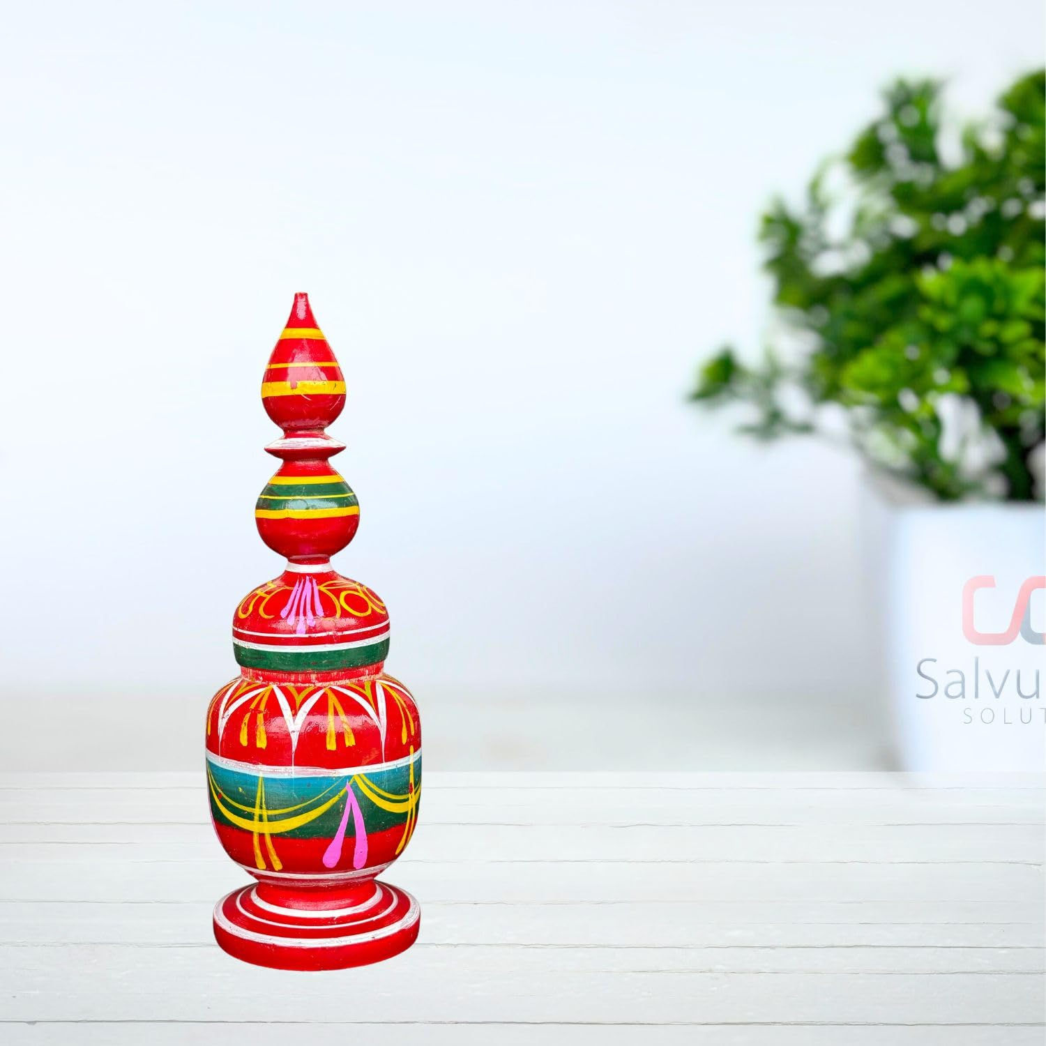 Salvus APP SOLUTIONS Round Multicolor Sindoor Box/Sindur Dani (9 Inch)