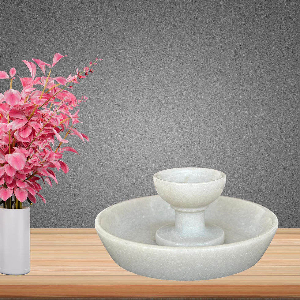 Thumbnail: Salvus APP SOLUTIONS Marble Plate with Diya (White, Plate 5 Inch Diya 2.5 Inch)