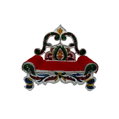 Thumbnail: Salvus APP SOLUTIONS Laddu Gopal Small Wooden Sinhasan (Multicolor_5x5 Inch)