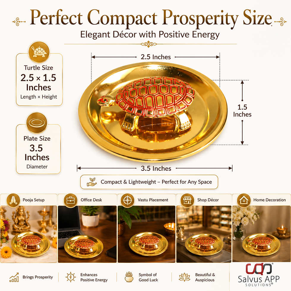 Thumbnail: Salvus App SOLUTIONS Metal Red Color Turtle with Golden Color Plate (3.5-Inch)