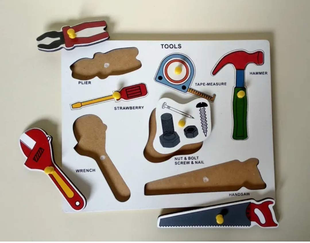 Salvus APP SOLUTIONS Construction Tools Puzzle Kids Wooden Classic Puzzle Tool