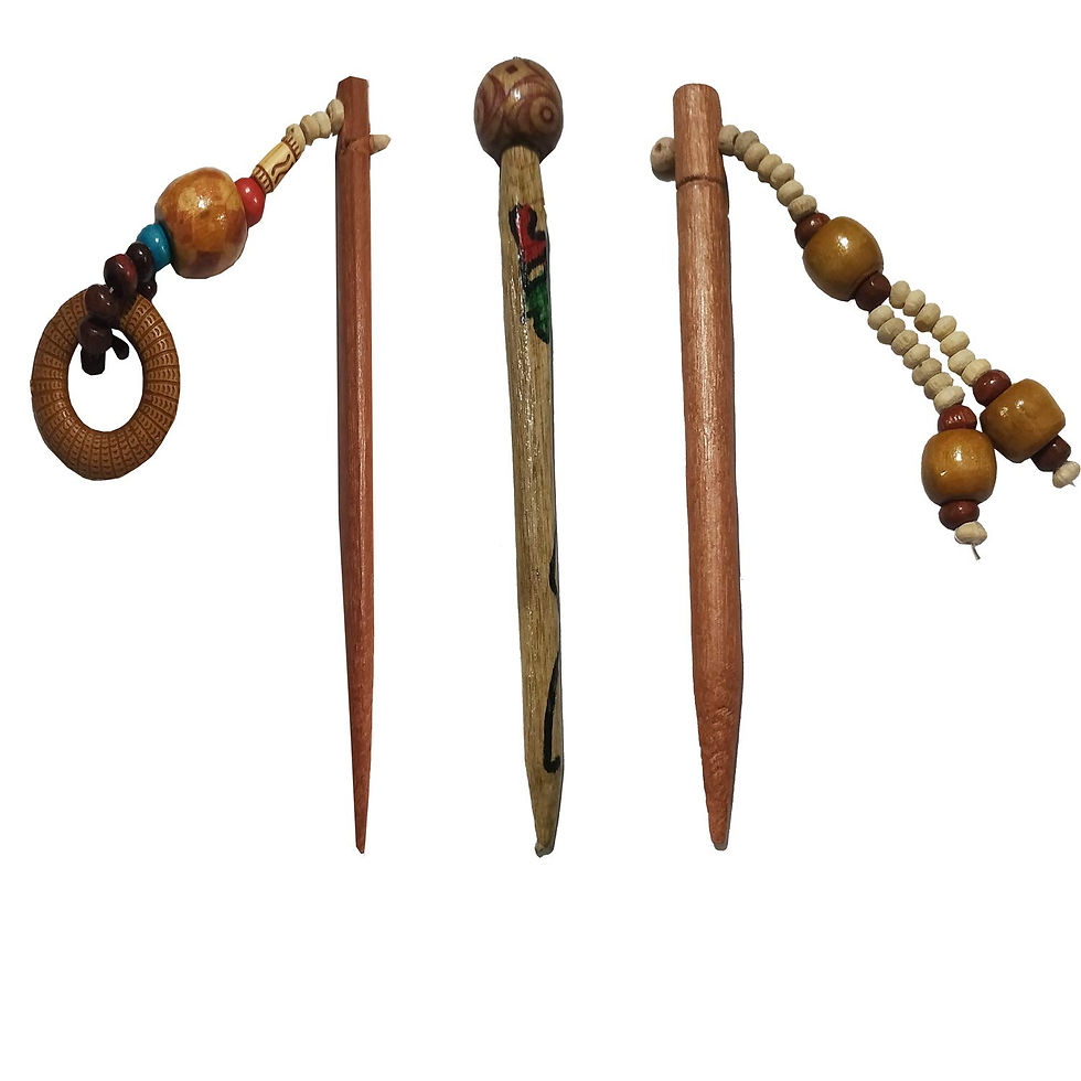 Thumbnail: Salvus App SOLUTIONS Trendy Handmade Wooden Juda Stick Brown Beads Set of 3