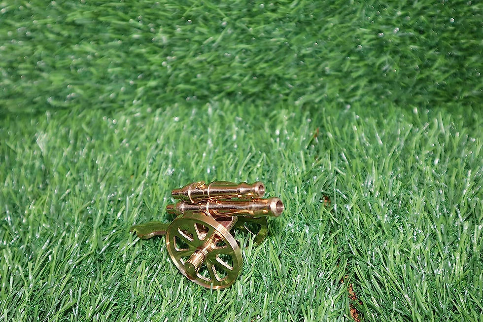 Thumbnail: Salvus APP SOLUTIONS Handcraft Brass Double Barrel Mini Cannon(3.5x1.7x1.7 Inch)