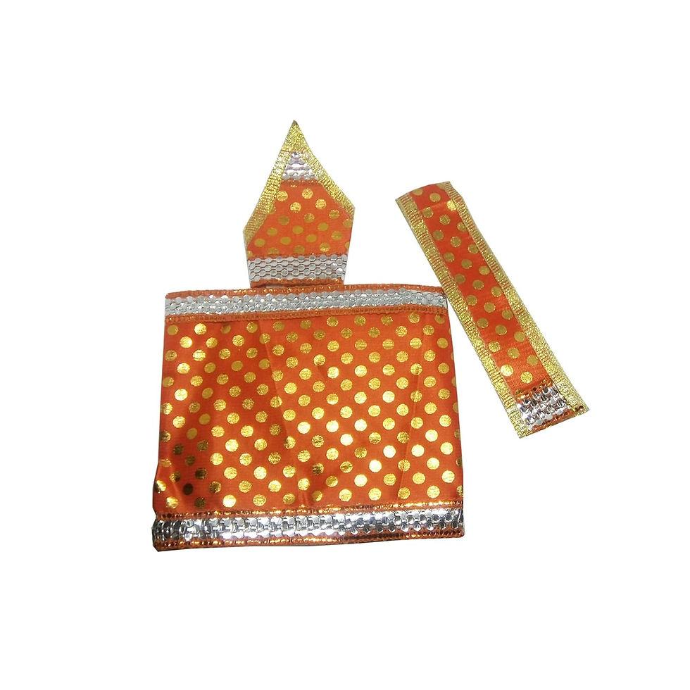 Thumbnail: Cotton Dress for Sai Baba Idol/Statue (Orange_15 cm)
