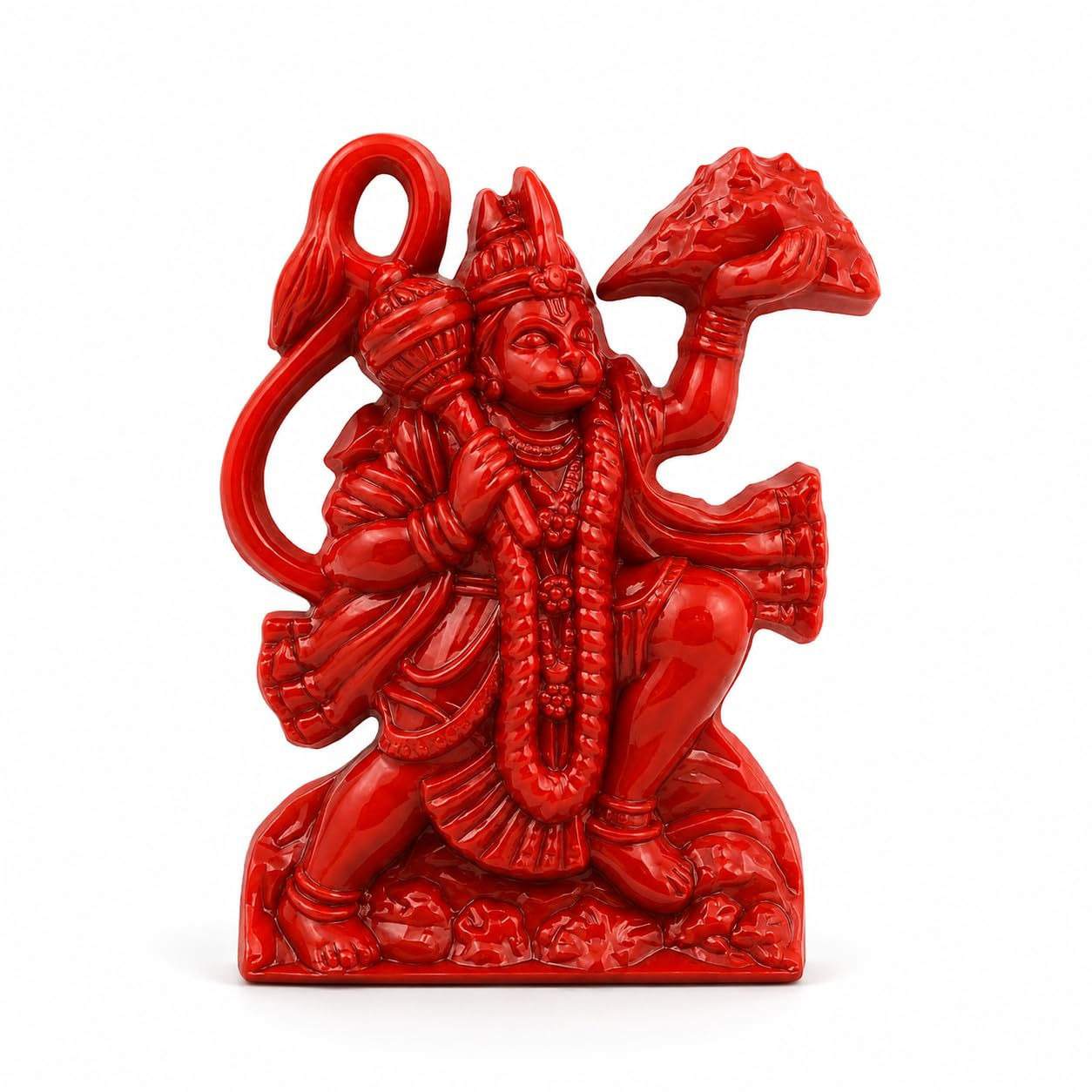 Plastic Orange Lord Hanuman Murti Wall Sticker (2.5 Inch)