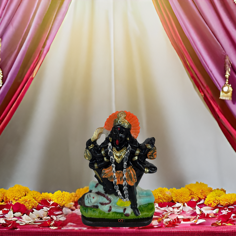Thumbnail: Salvus APP SOLUTIONS Marble Dust Maa Kali Murti, Small Size (Multicolor)